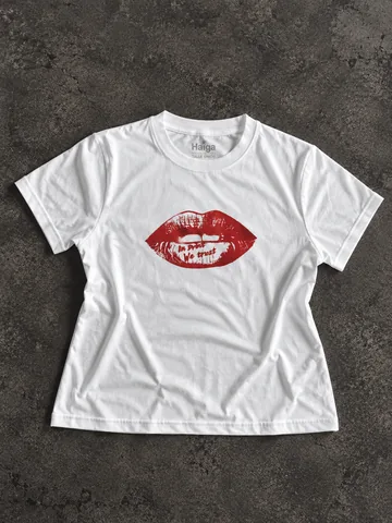 Baby tee - Estampa de Labios